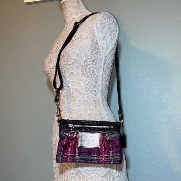 Coach Handbags - Like new Coach Poppy Tartan signature plaid crossbody bag purse pink plaid bag